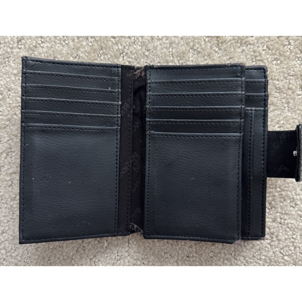 GIANI BERNINI Black Genuine Leather Nautical 18 Card Slots Kiss Lock Wallet - Picture 5 of 9